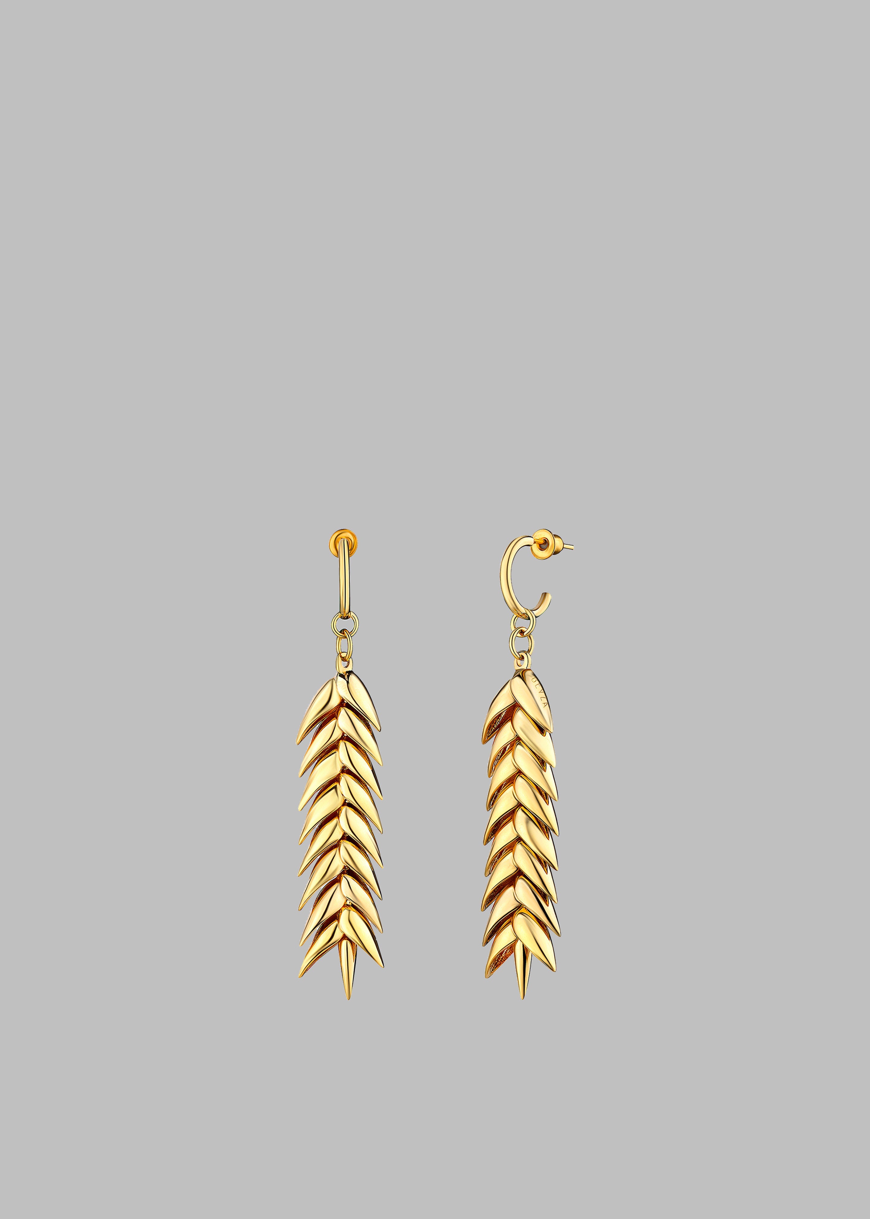 Bevza Spikelet Medium Earrings - Gold