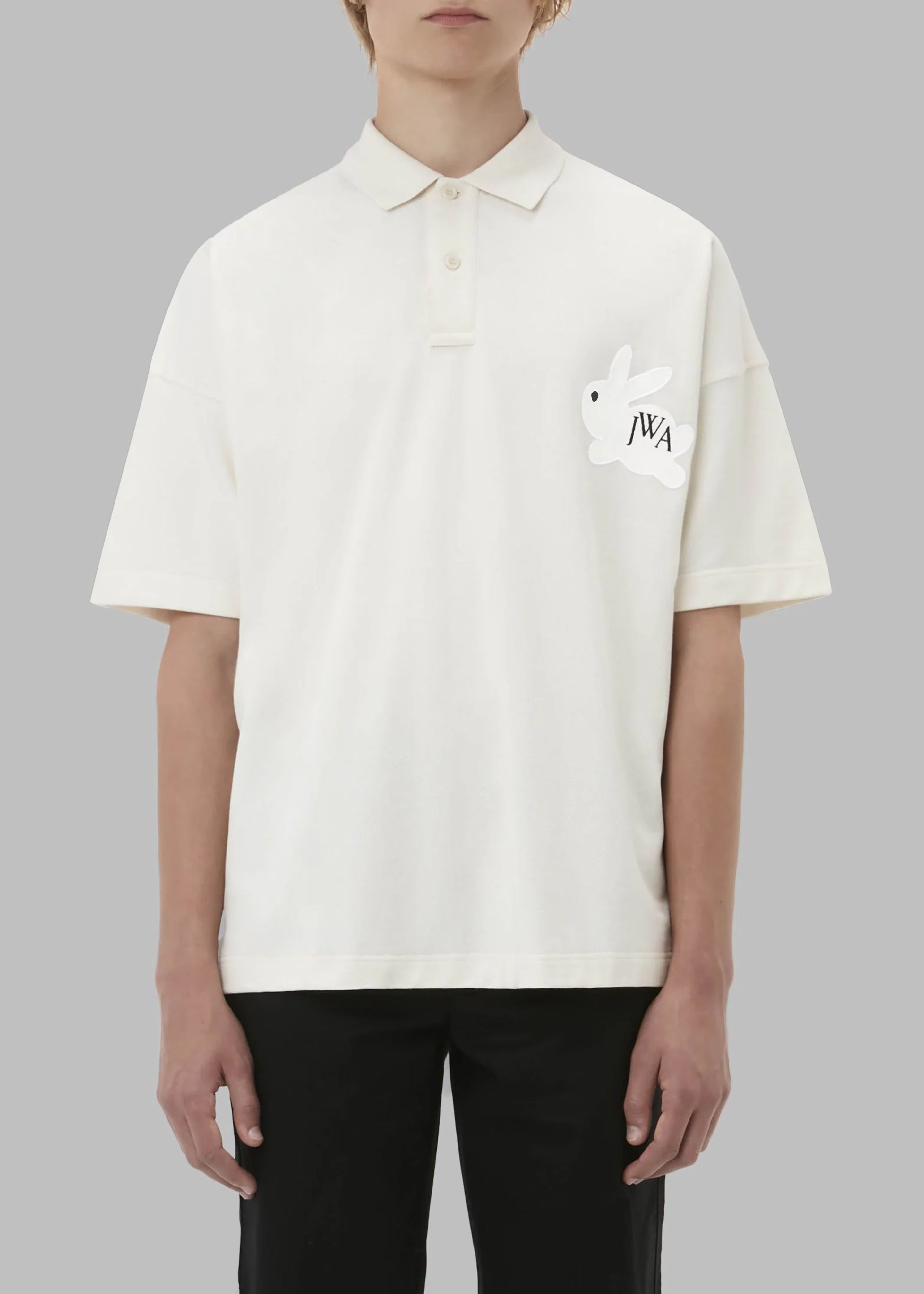 JW Anderson Bunny Embroidery Polo Shirt - Beige