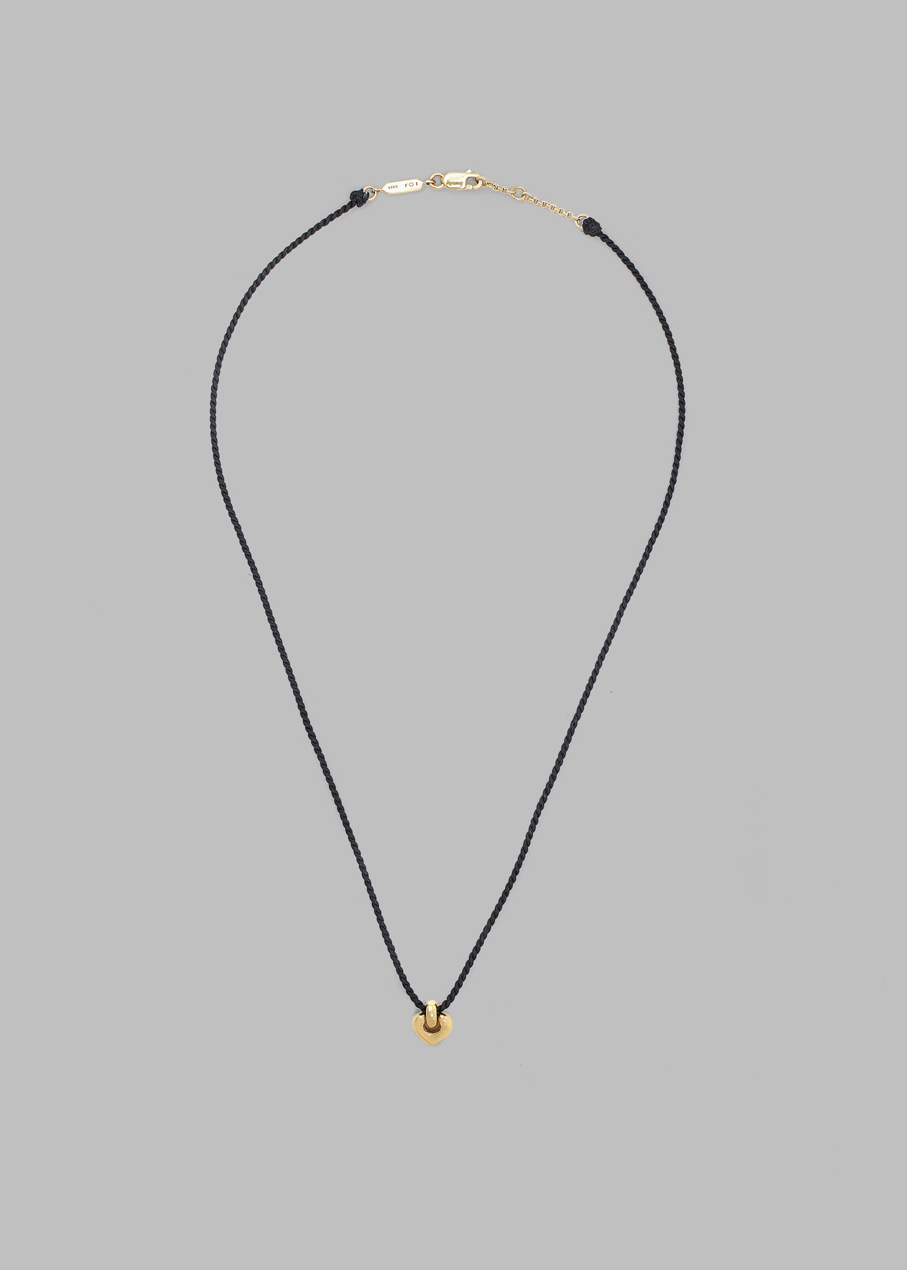 Otiumberg Petite Heart Cord Necklace - Gold Vermeil